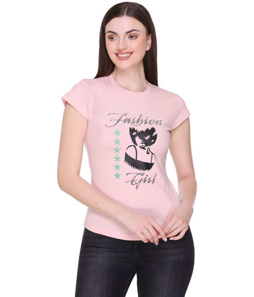     			RF RAVES - Pink Cotton Regular Fit Women's T-Shirt ( Pack of 1 )