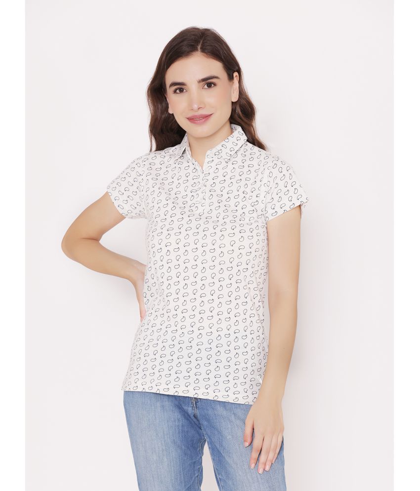     			Vami - White Cotton Blend Regular Fit Women's T-Shirt ( Pack of 1 )