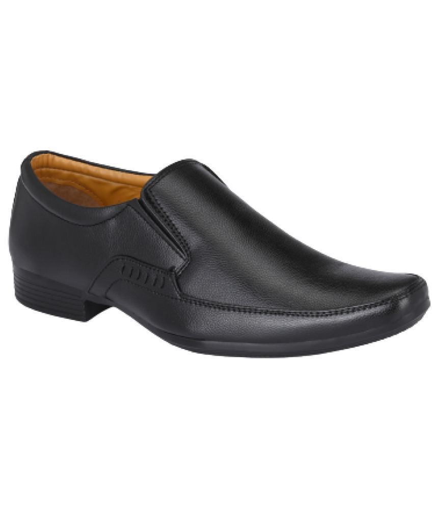     			ZebX - Black Men's Slip On Formal Shoes