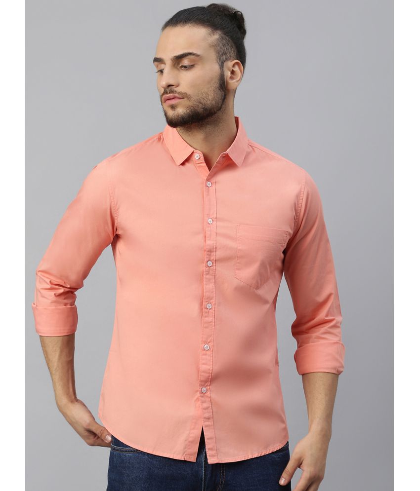     			Dennis Lingo - Coral 100% Cotton Slim Fit Men's Casual Shirt ( Pack of 1 )