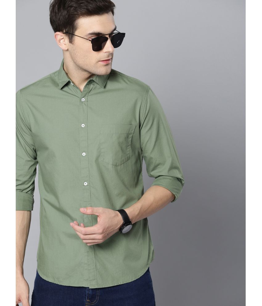     			Dennis Lingo - Green 100% Cotton Slim Fit Men's Casual Shirt ( Pack of 1 )
