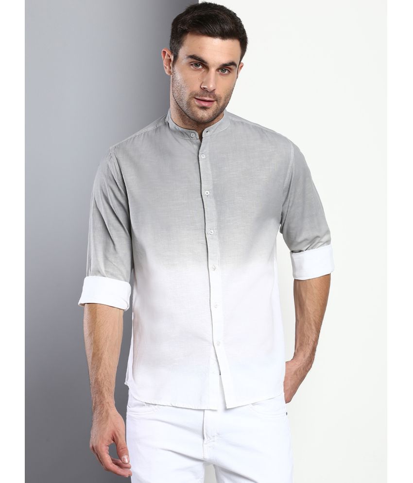     			Dennis Lingo - Grey Cotton Blend Slim Fit Men's Casual Shirt ( Pack of 1 )