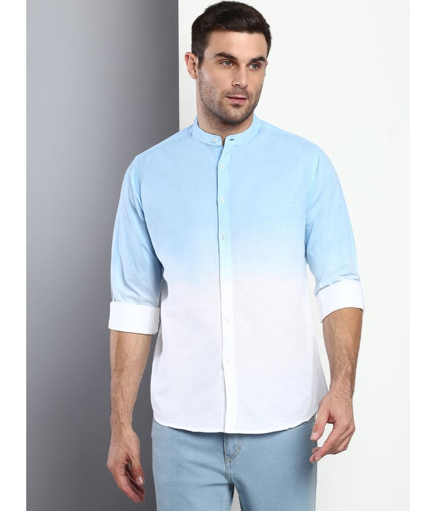     			Dennis Lingo - Light Blue Cotton Blend Slim Fit Men's Casual Shirt ( Pack of 1 )