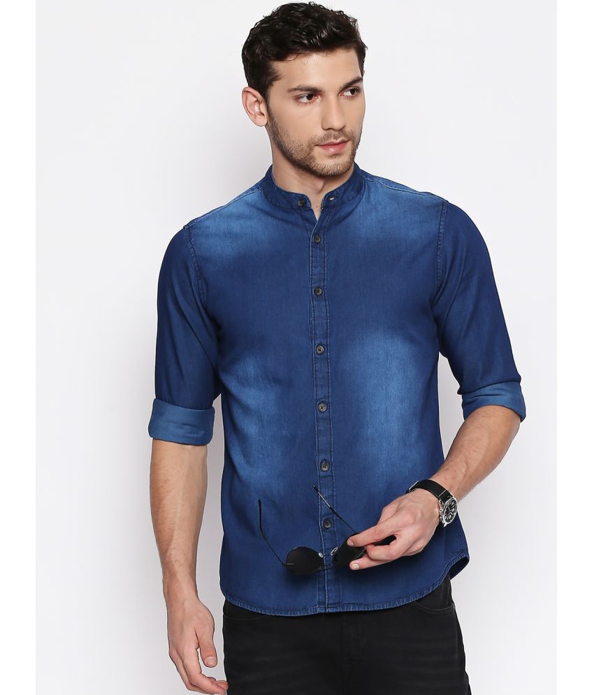     			Dennis Lingo - Navy Blue 100% Cotton Slim Fit Men's Casual Shirt ( Pack of 1 )