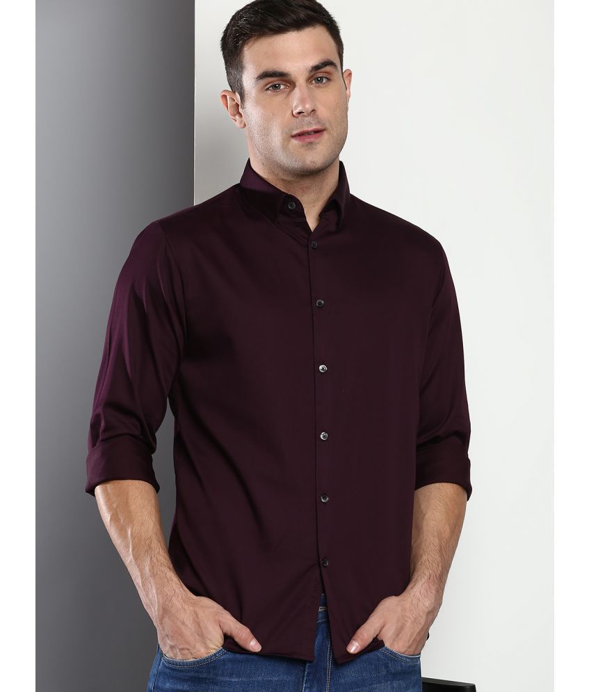     			Dennis Lingo - Purple Cotton Blend Slim Fit Men's Casual Shirt ( Pack of 1 )