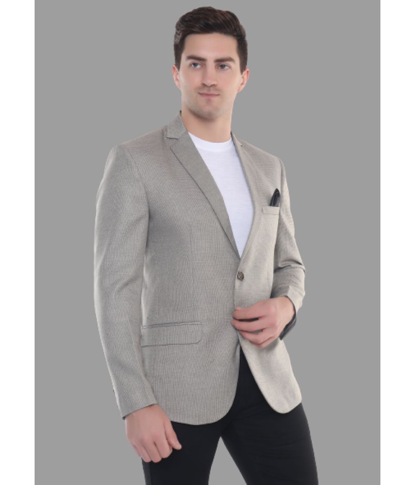 DKGF Fashion - Beige Polyester Regular Fit Men's Blazer ( Pack of 1 )