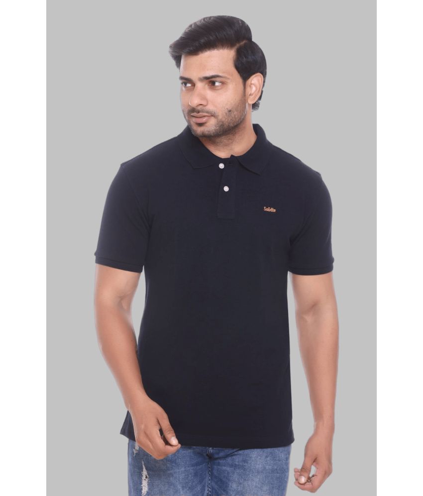     			Solidte - Navy Cotton Regular Fit Men's Polo T Shirt ( Pack of 1 )