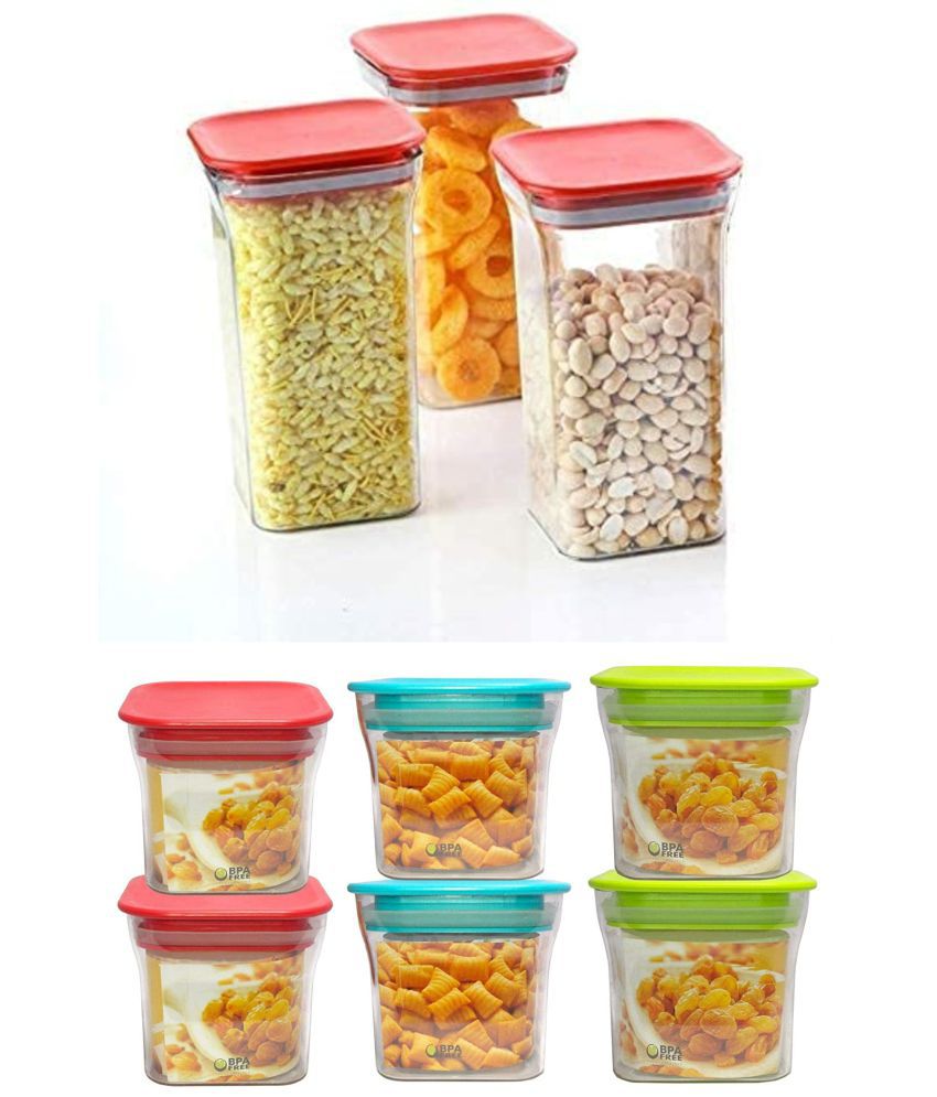     			Analog kitchenware - Polyproplene Multicolor Food Container ( Set of 9 - 1100 )