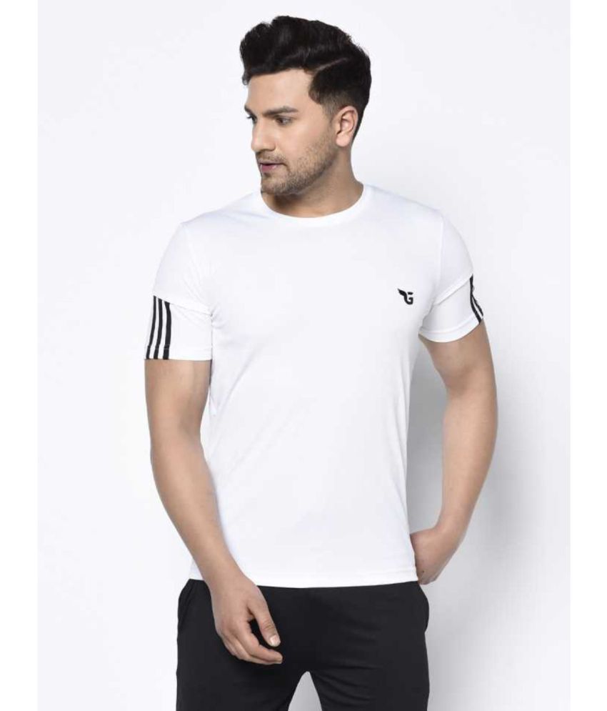     			Glito - White Polyester Regular Fit Men's T-Shirt ( Pack of 1 )