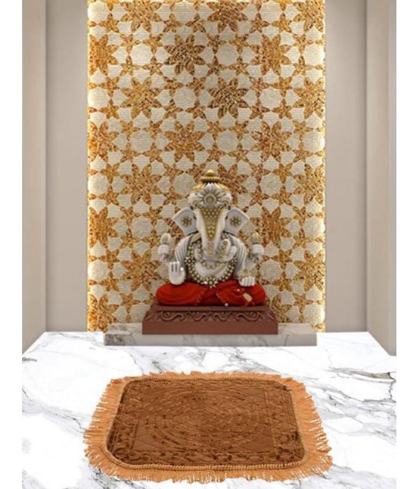     			Abhikram Off White Single Regular Cotton Prayer Mat ( 54 X 54 cm )