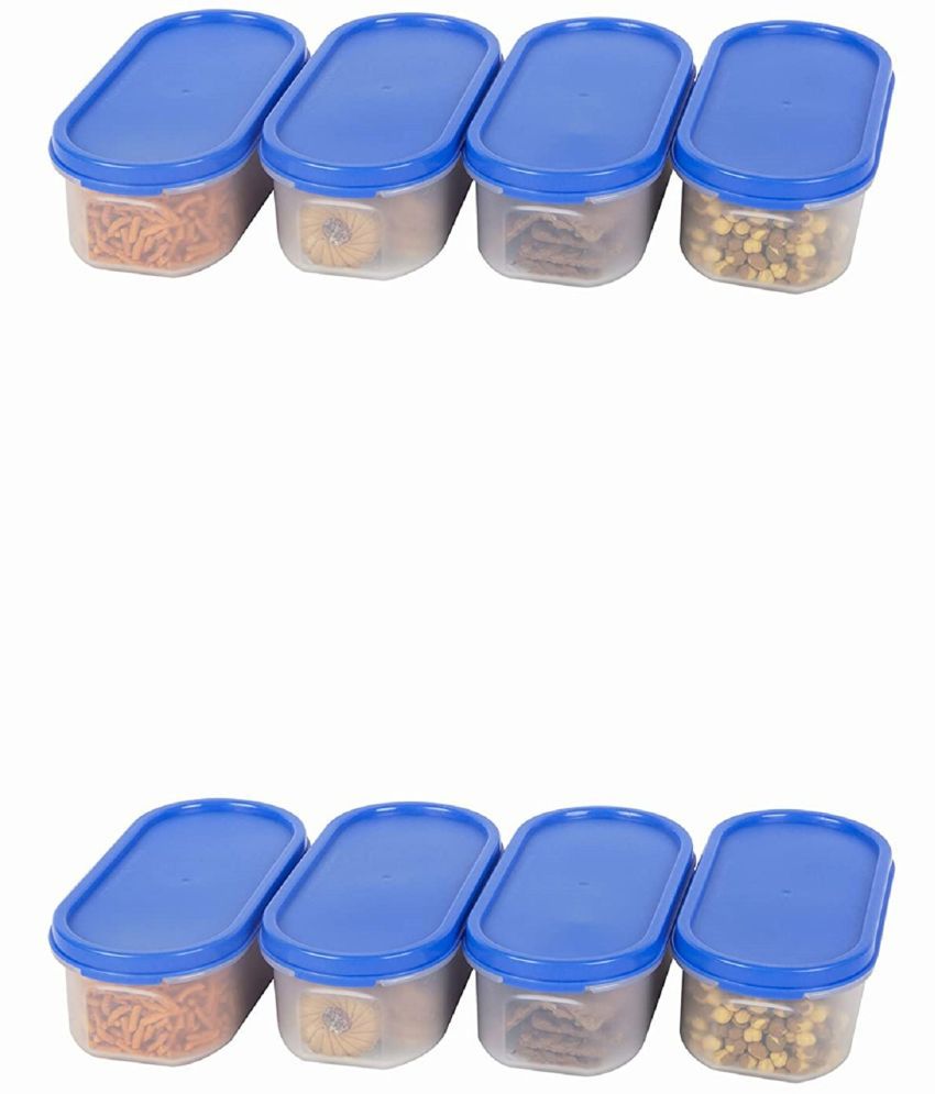     			Analog kitchenware - Plastic Navy Blue Food Container ( Set of 8 - 500 )