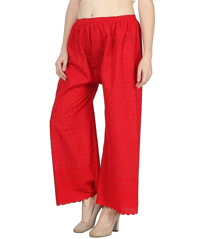     			Cotoncroton - Red Cotton Women's Palazzo ( Pack of 1 )