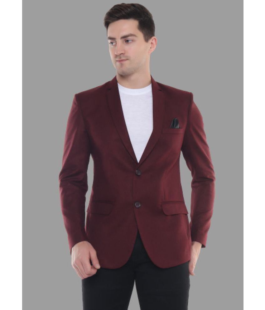     			DKGF Fashion - Maroon Polyester Regular Fit Men's Blazer ( Pack of 1 )
