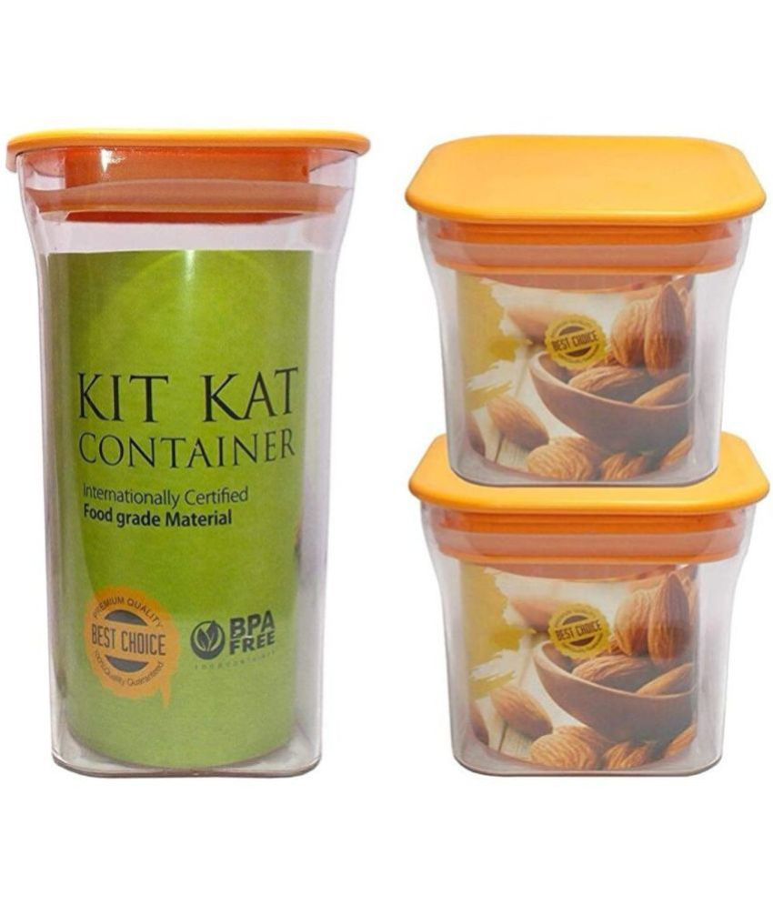     			HOMETALES - Polyproplene Orange Food Container ( Set of 3 - 1100 )