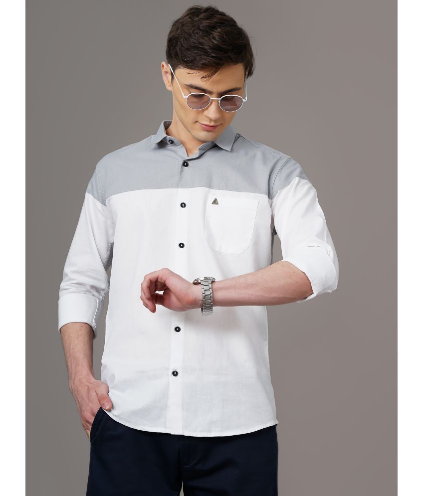 K-LARA - Silver Cotton Blend Slim Fit Men's Casual Shirt ( Pack of 1 )