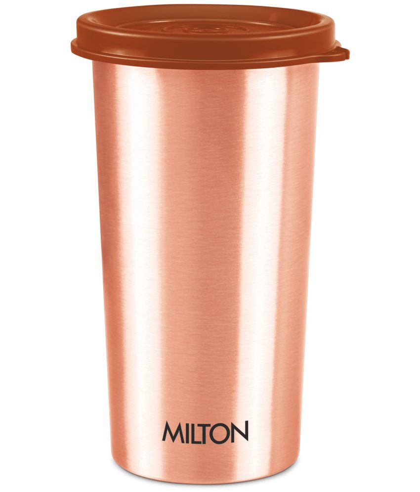     			Milton Copper Drinking Water Tumbler with Lid, 1 Piece, 480 ml, Copper | 100% Leak Proof | Office | Gym | Yoga | Home | Kitchen | Hiking | Treking | Travel Tumbler