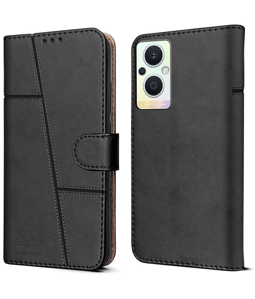     			NBOX - Black Artificial Leather Flip Cover Compatible For Redmi 11 Prime 5G ( Pack of 1 )