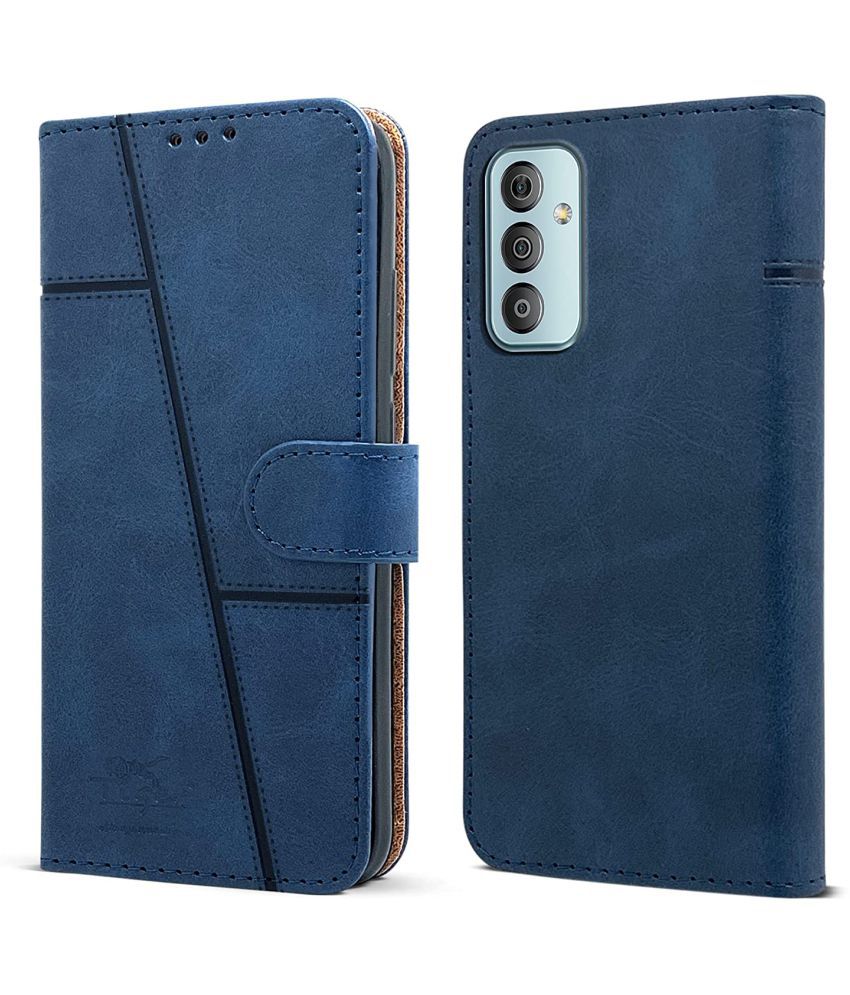    			NBOX - Blue Artificial Leather Flip Cover Compatible For Samsung Galaxy F23 ( Pack of 1 )