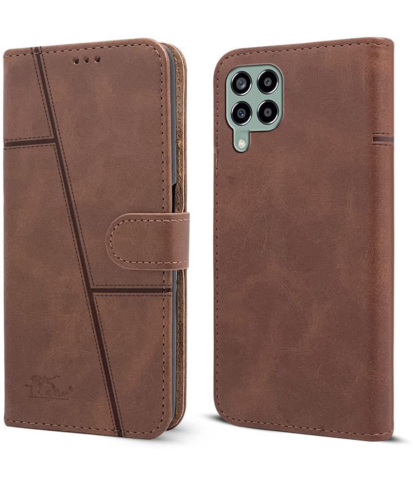     			NBOX - Brown Artificial Leather Flip Cover Compatible For Samsung Galaxy M53 5G ( Pack of 1 )