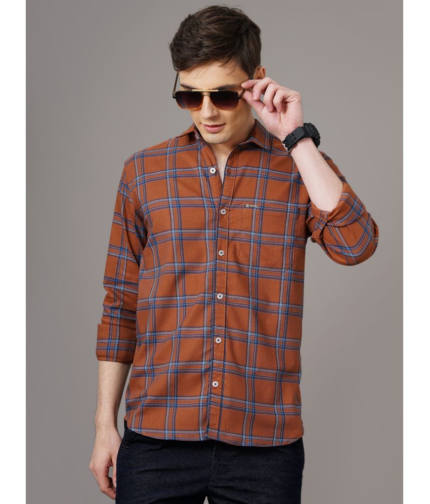     			Paul Street - Brown Cotton Blend Slim Fit Men's Casual Shirt ( Pack of 1 )