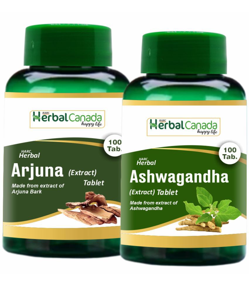     			Herbal Canada Arjuna(100Tab) + Ashwagandha(100Tab) Tablet 200 no.s Pack Of 2