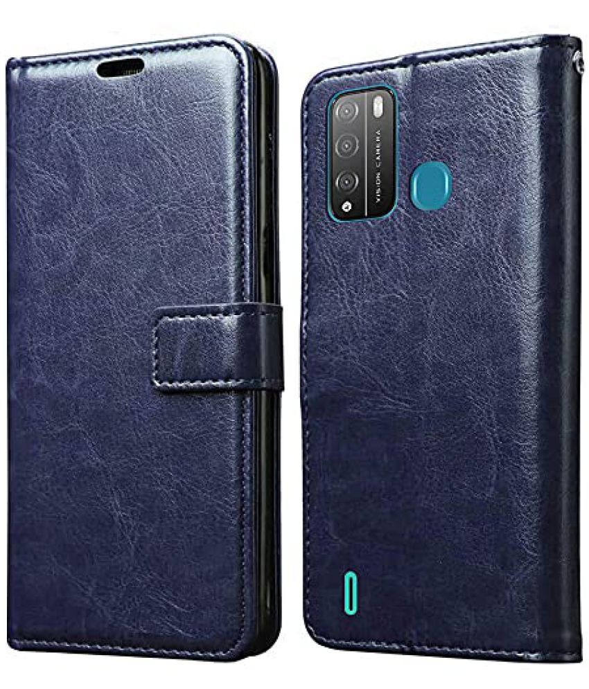     			Kosher Traders - Blue Artificial Leather Flip Cover Compatible For Itel Vision 1 Pro ( Pack of 1 )