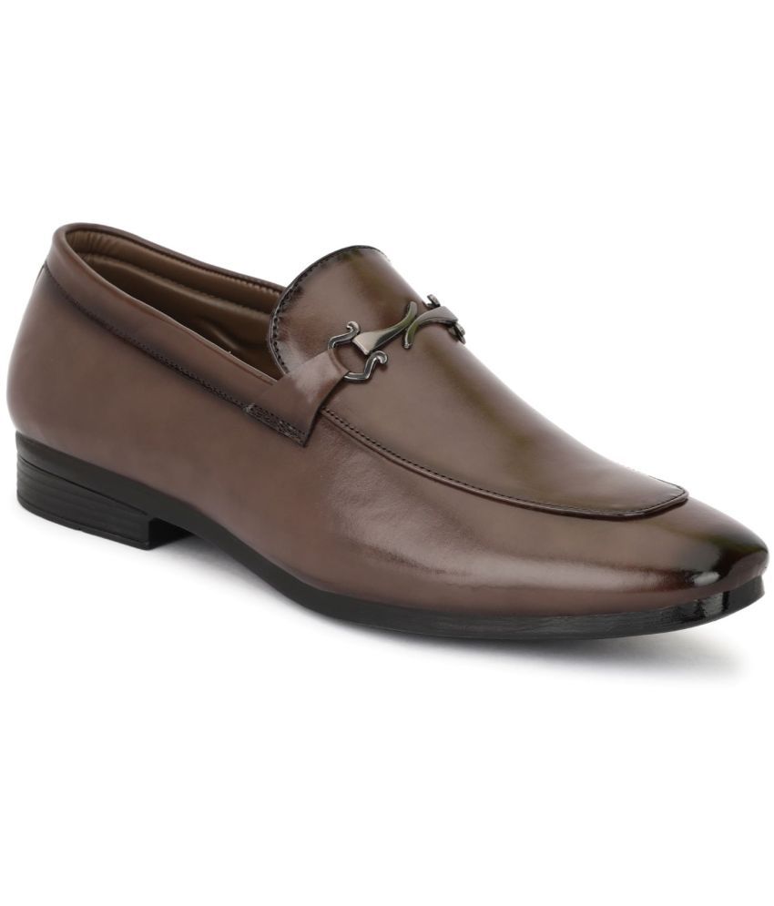     			MARKRANGE - Brown Men's Slip On Formal Shoes
