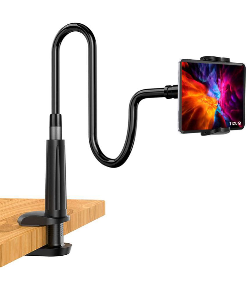     			Tizum Z114- Universal Mobile & Tablet Holder with 360 Degree Rotation & Fully Flexible Arm for Bed, Table, Kitchen, Bathroom, Compatible with 4 Inches to 10.4 Inches Tablet/ Smartphones (Black)