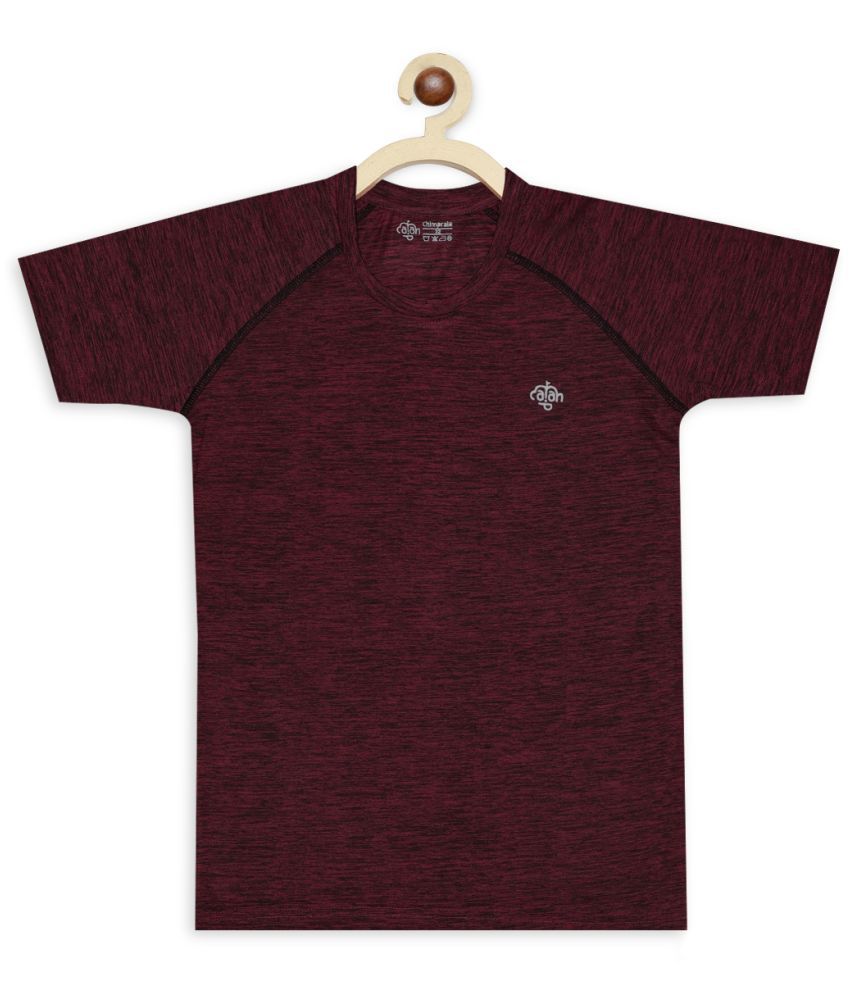 CHIMPRALA - Wine Polyester Boy's T-Shirt ( Pack of 1 )