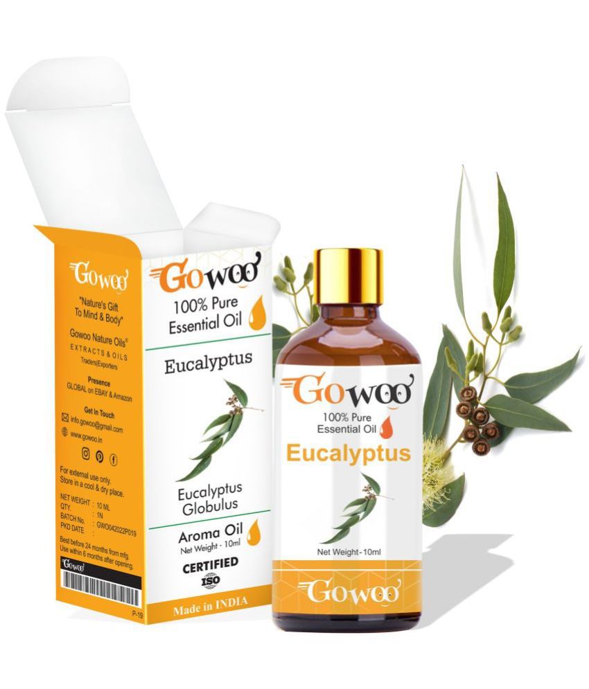     			GO WOO 100% Pure Eucalyptus Oil for Cough, Colds, Clear Breathing, Joints Pain (10 ml)
