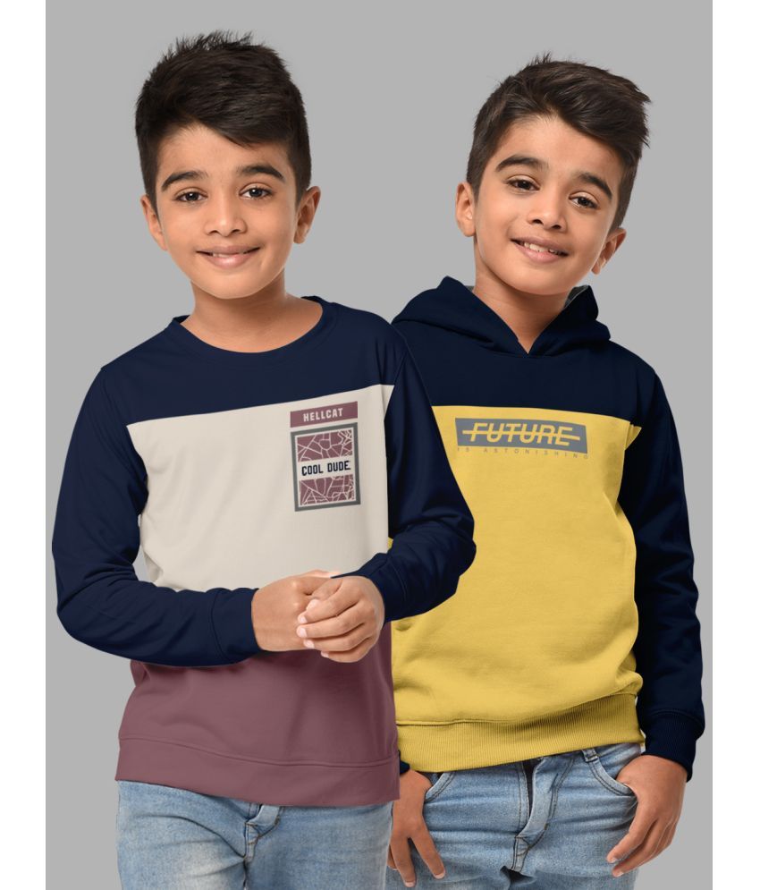     			HELLCAT Pack of 2 Boys Cotton Blend Sweatshirt ( Multicolor4 )