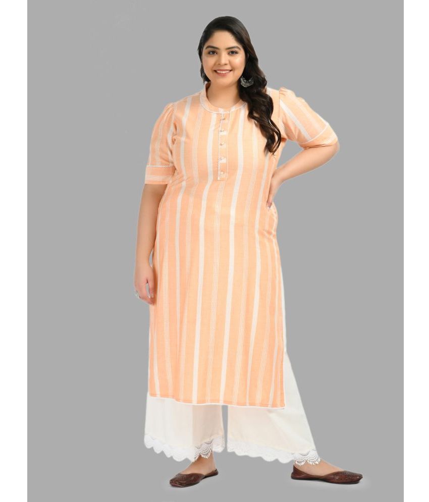     			PrettyPlus by Desinoor - Peach Straight Rayon Women's Stitched Salwar Suit ( Pack of 1 )