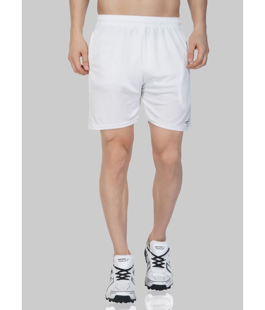     			Vector X - White Polyester Men's Running Shorts ( Pack of 1 )