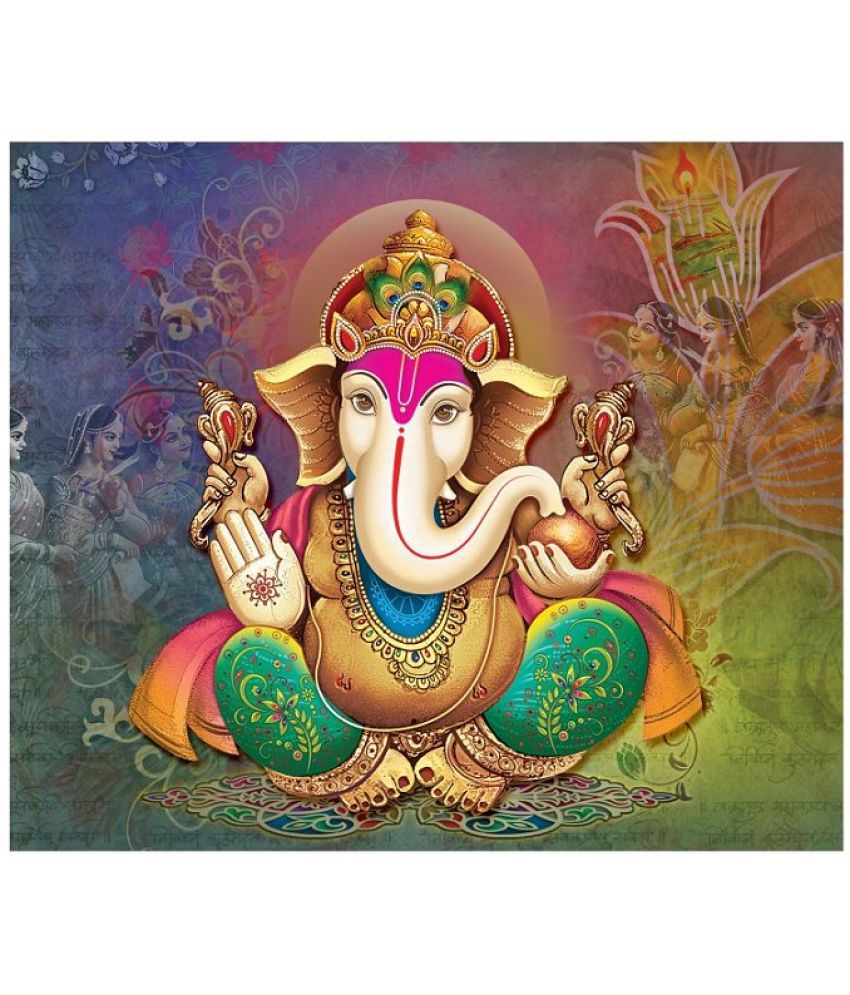     			Asmi Collection Lord Ganesha Self Adhesive Vinyl Wall Sticker ( 60 x 72 cms )