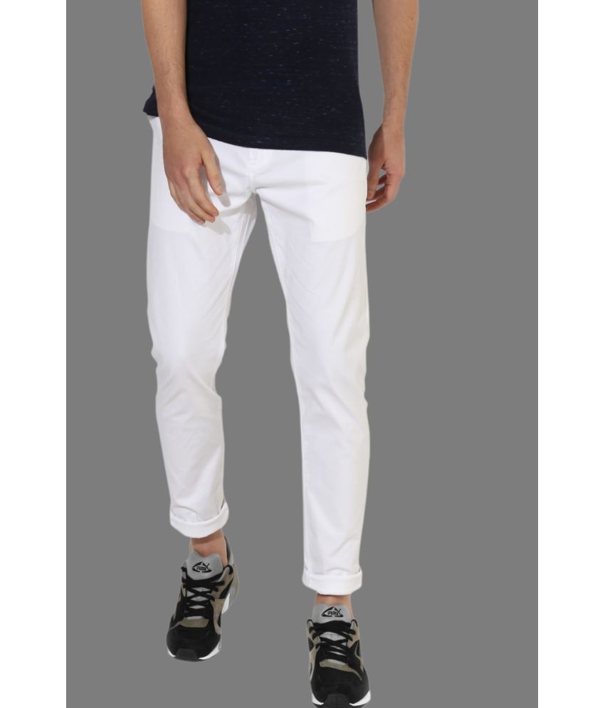     			HALOGEN - White Cotton Lycra Skinny - Fit Men's Chinos ( Pack of 1 )