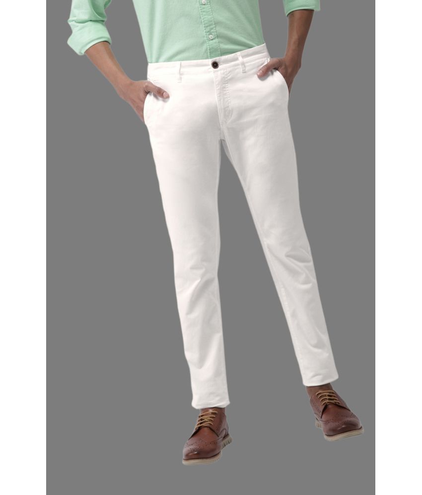     			HALOGEN - White Cotton Lycra Skinny - Fit Men's Chinos ( Pack of 1 )