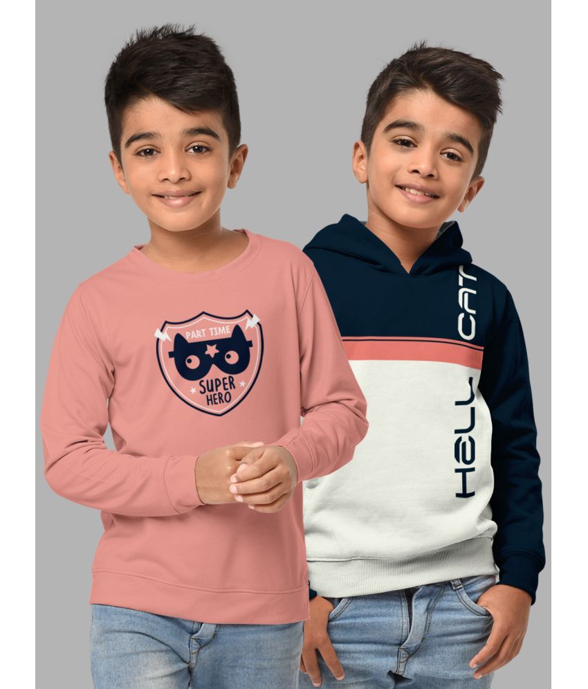     			HELLCAT Pack of 2 Boys Cotton Blend Sweatshirt ( Multicolor3 )