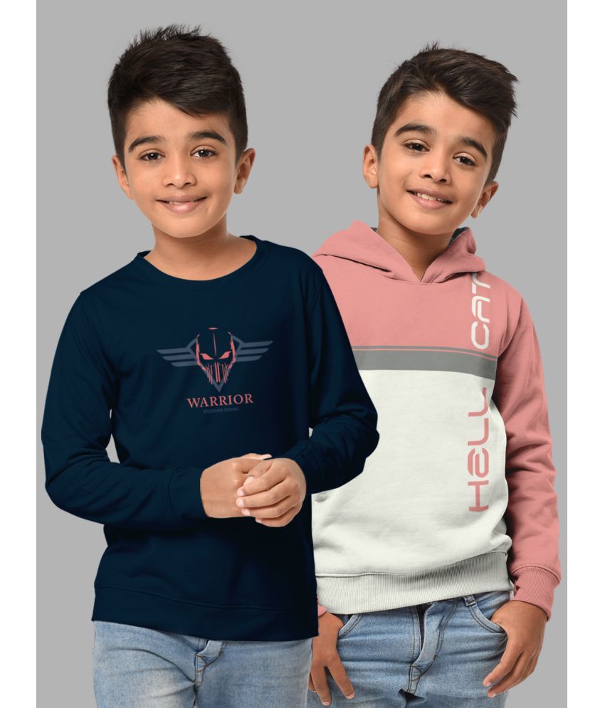     			HELLCAT Pack of 2 Boys Cotton Blend Sweatshirt ( Multicolor1 )