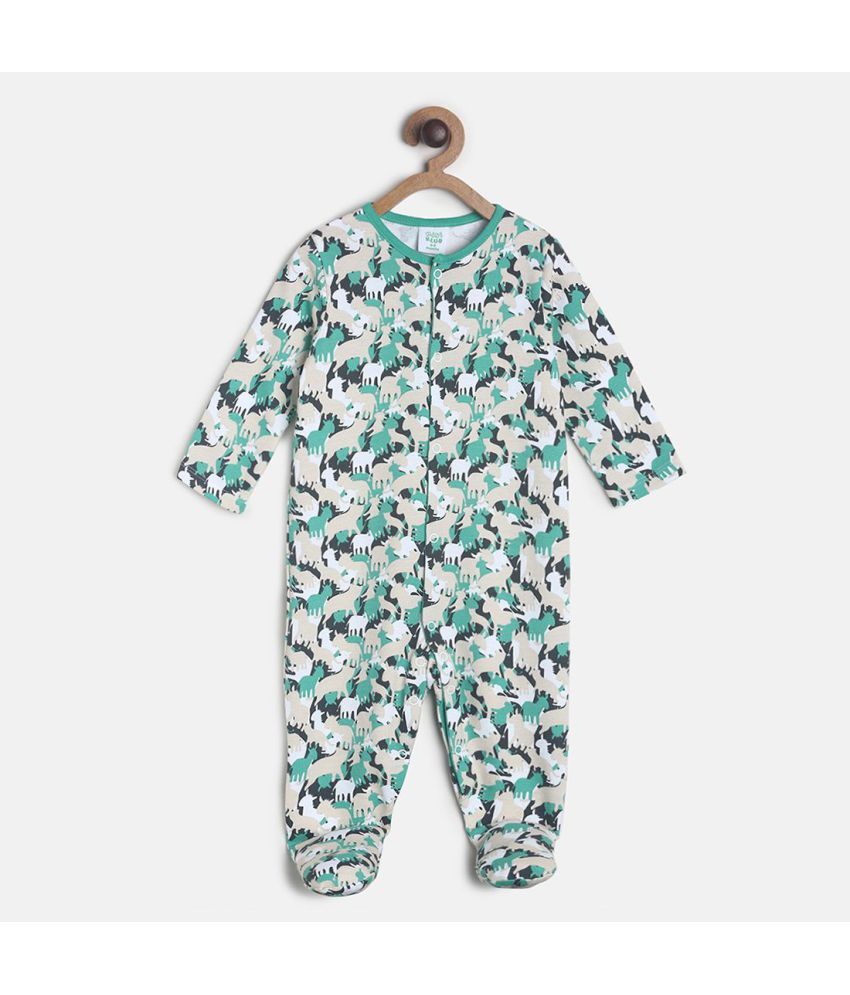     			MINI KLUB - Multi Color Cotton Sleepsuit For Baby Boy ( Pack Of 1 )