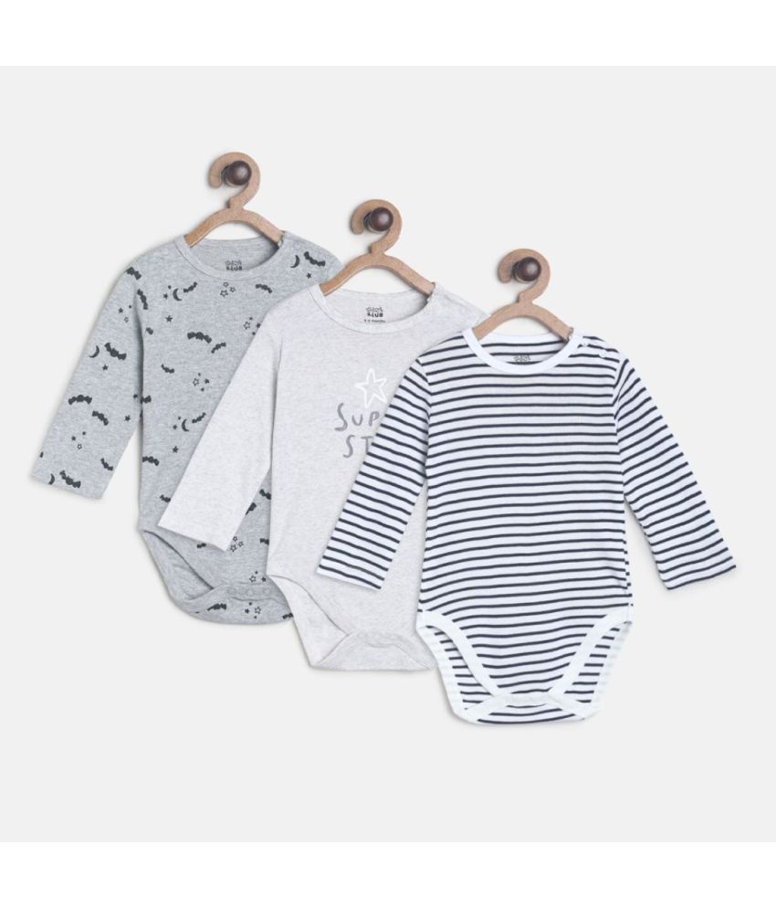     			MINI KLUB Pack of 3 Baby Boys Cotton Bodysuit ( Multicolor )