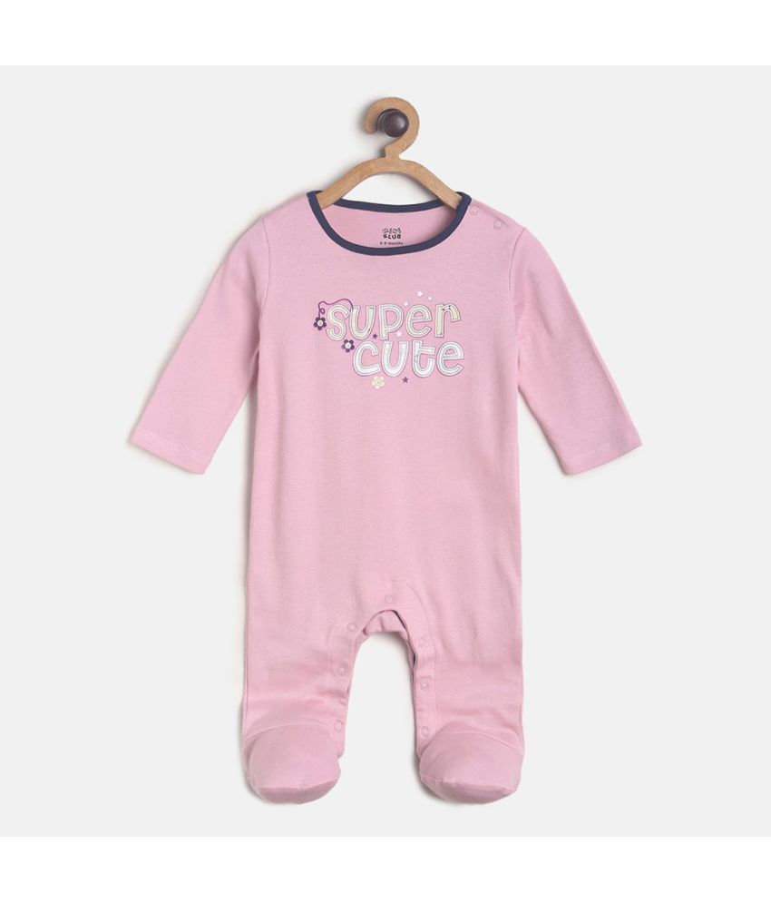     			MINI KLUB - Pink Cotton Sleepsuit For Baby Girl ( Pack Of 1 )