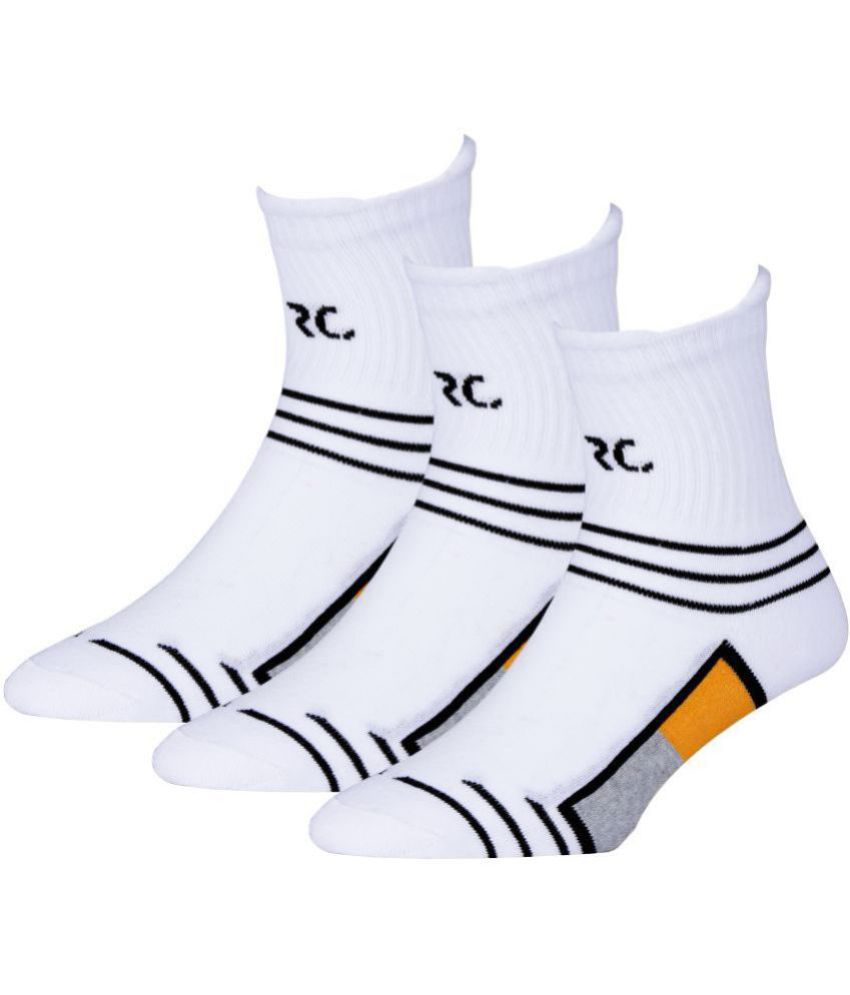     			RC. ROYAL CLASS - Cotton Men's Striped White Mid Length Socks ( Pack of 3 )