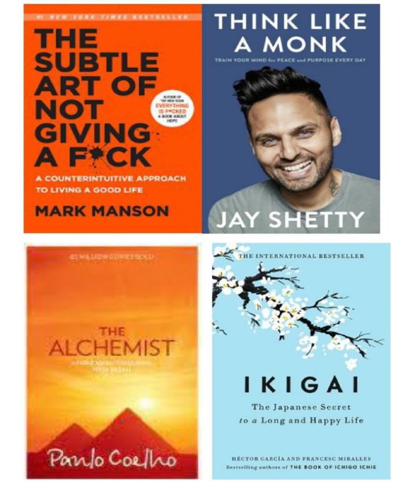     			Books Combo (Ikigai, Think Like A Monk, Alchemist The Subtle Art Of Not Giving )- Paperback