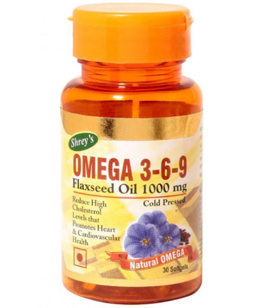     			Shrey's Flaxseed Oil 1000 mg, Dietary Supplement for Heart Health Support 30 no.s Minerals Softgel