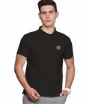 TAB91 Pack of 1 Cotton Blend Regular Fit Solid Half Sleeves Men's Polo T Shirt ( Black )