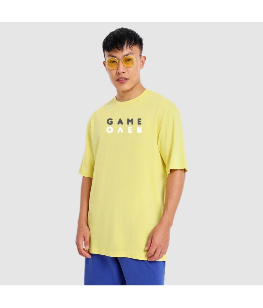     			Bewakoof - Yellow Cotton Oversized Fit Men's T-Shirt ( Pack of 1 )