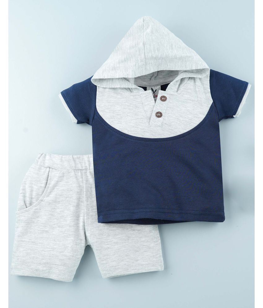     			Macitoz - Navy Blue Cotton Baby Boy T-Shirt & Trouser ( Pack of 1 )