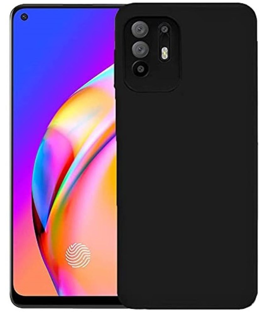     			Spectacular Ace - Black Silicon Plain Cases Compatible For Oppo F19 Pro Plus 5G ( Pack of 1 )