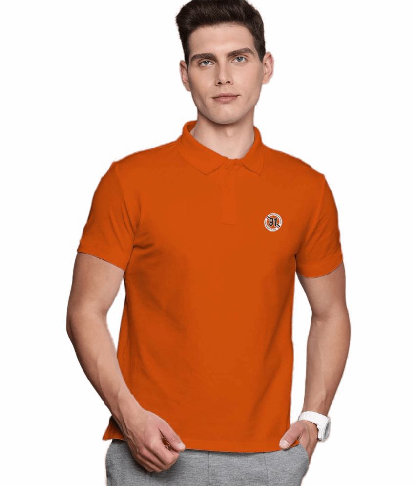     			TAB91 - Rust Cotton Blend Regular Fit Men's Polo T Shirt ( Pack of 1 )