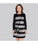 Cutecumber Velvet Shift Dress For Girls ( Pack of 1 , Black )